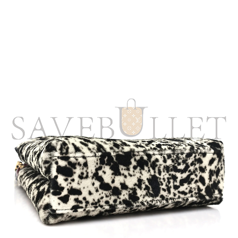 CHANEL MASTER PONY HAIR PRINTED CHIC SMALL SHOPPING TOTE WHITE BLACK AS6392 (23*15*9cm)